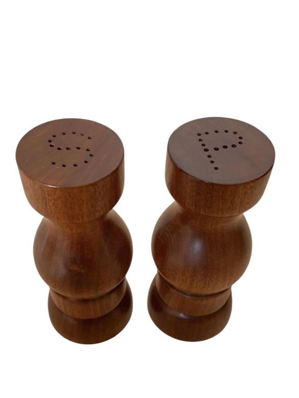 Vintage Mid-Century Modern Wooden Salt & Pepper Shaker Set